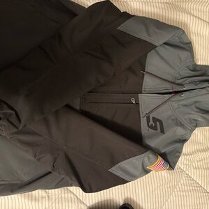 Men's Black and Gray Softshell Jacket